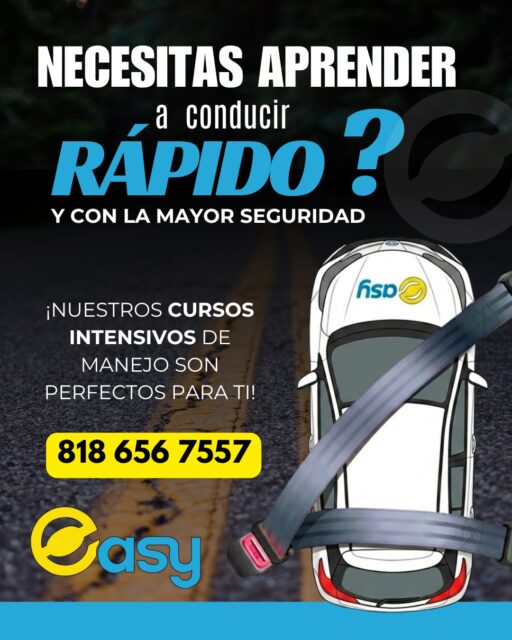 🚗 ¿Necesitas aprender a conducir rápido y con seguridad?En Easy Escuela de Manejo contamos con cursos intensivos diseñados para ayudarte a ganar confianza al volante en menos tiempo.✅ Clases prácticas
✅ Instructores capacitados
✅ Horarios flexibles
✅ Atención personalizada📞 Contáctanos al 818 656 7557 y comienza hoy mismo tu camino hacia la independencia al volante.#EasyEscuelaDeManejo #AprendeAManejar #CursoDeManejo #ClasesDeManejo #ManejoSeguro #SeguridadVial #ConduceConConfianza