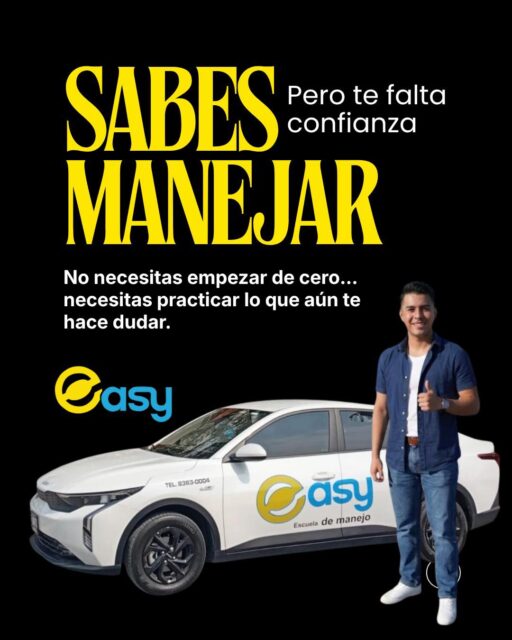 🚘 ¿Ya sabes manejar, pero todavía no te sientes 100% seguro?Si evitas ciertas avenidas, te cuesta estacionarte o los cambios de carril todavía te ponen nervioso, no significa que no sepas manejar.La confianza también se aprende. 💪🚗En Easy te ayudamos a reforzar tus habilidades y ganar seguridad al volante.📲 Escríbenos y da el siguiente paso hacia una conducción más segura.#EasyEscuelaDeManejo #AprendeAManejar #ConfianzaAlVolante #ManejoSeguro