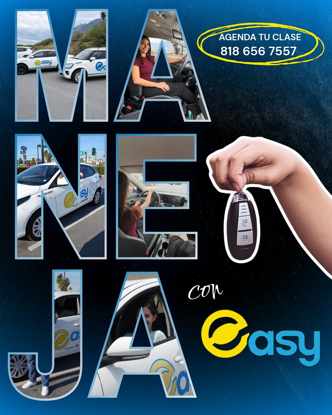 💛 ¡Maneja con Easy! Nosotros te acompañamos en cada paso.📲 Agenda tu clase al 818 656 7557 y comienza tu camino.
#EasyEscuelaDeManejo #ManejaConEasy #TuIndependencia #SeguridadAlVolante